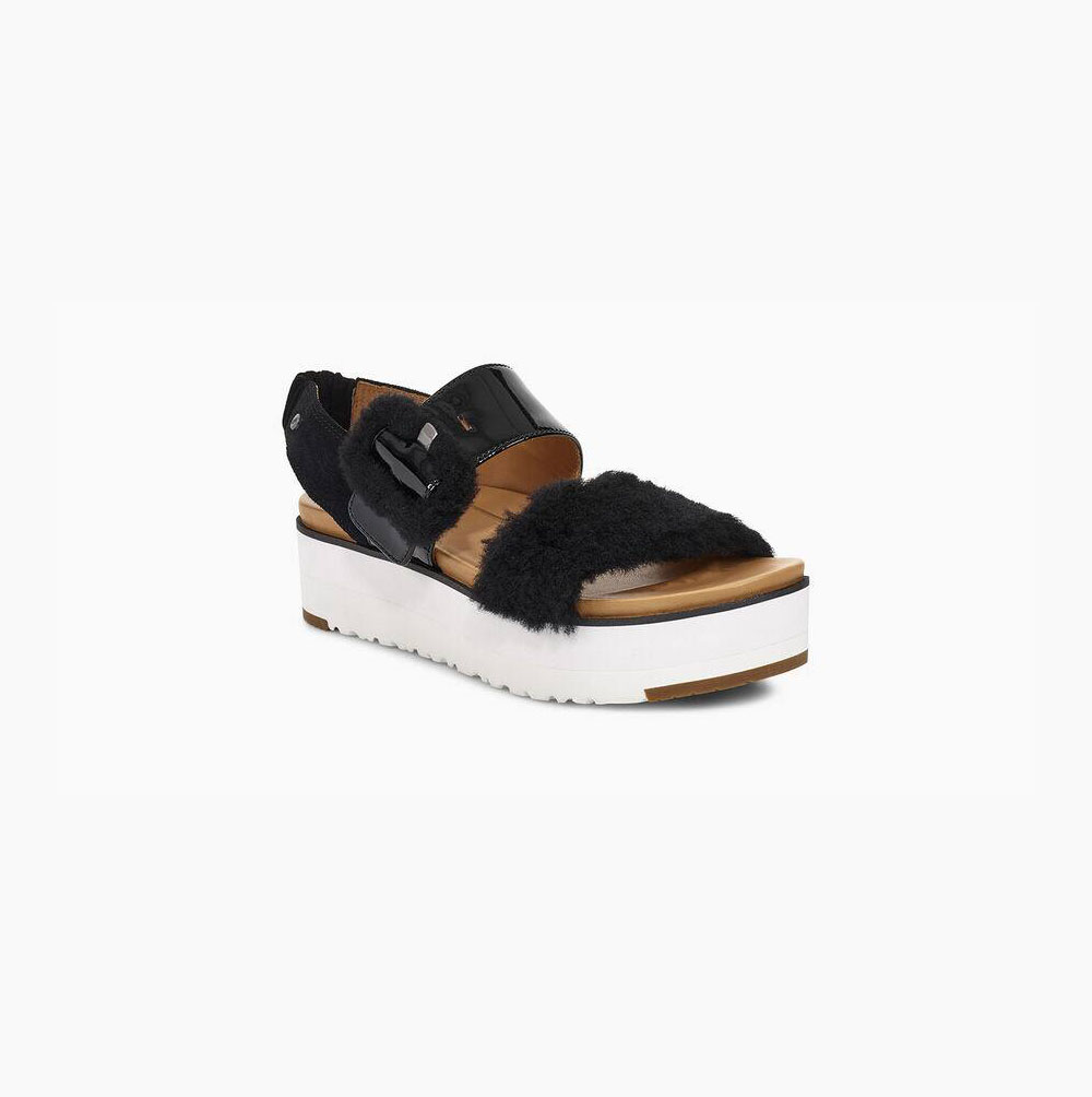 UGG Le Fluff - Sandaler Dame - Svart (NO-U125)